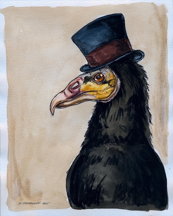 Lesser Yellow-Headed Vulture (an original hand painted one)