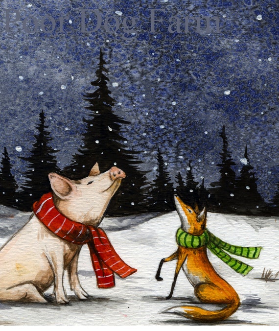Let it Snow -  Signed watercolor Print ~