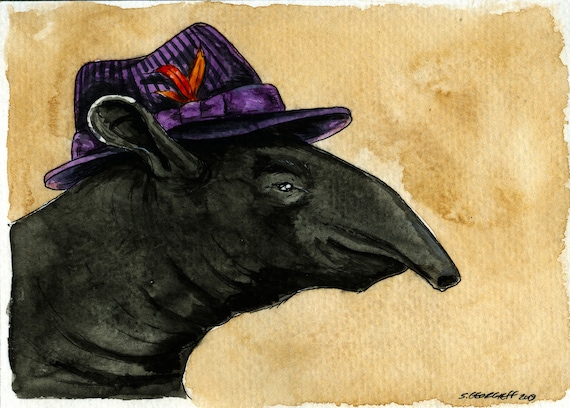 Tommy Ha-Ha Tapir ~ watercolor print