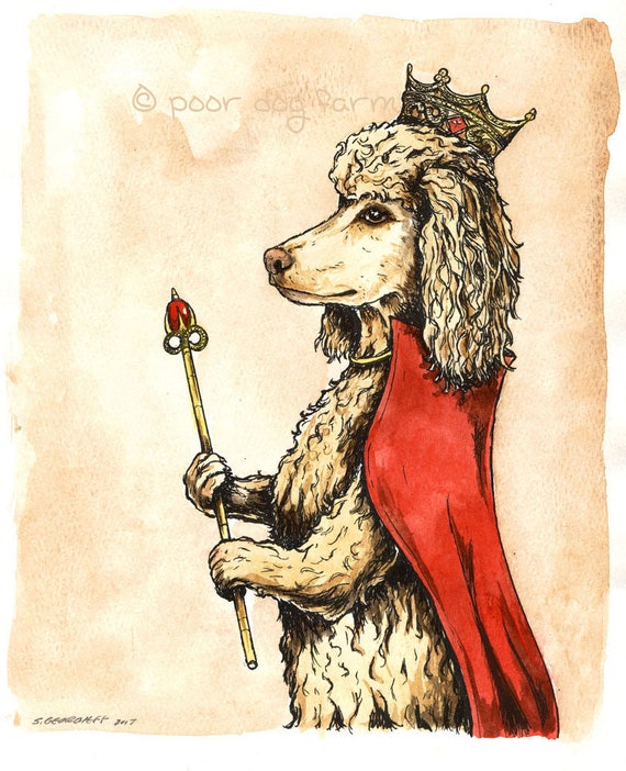 Poodle Queen (an original hand painted queen)