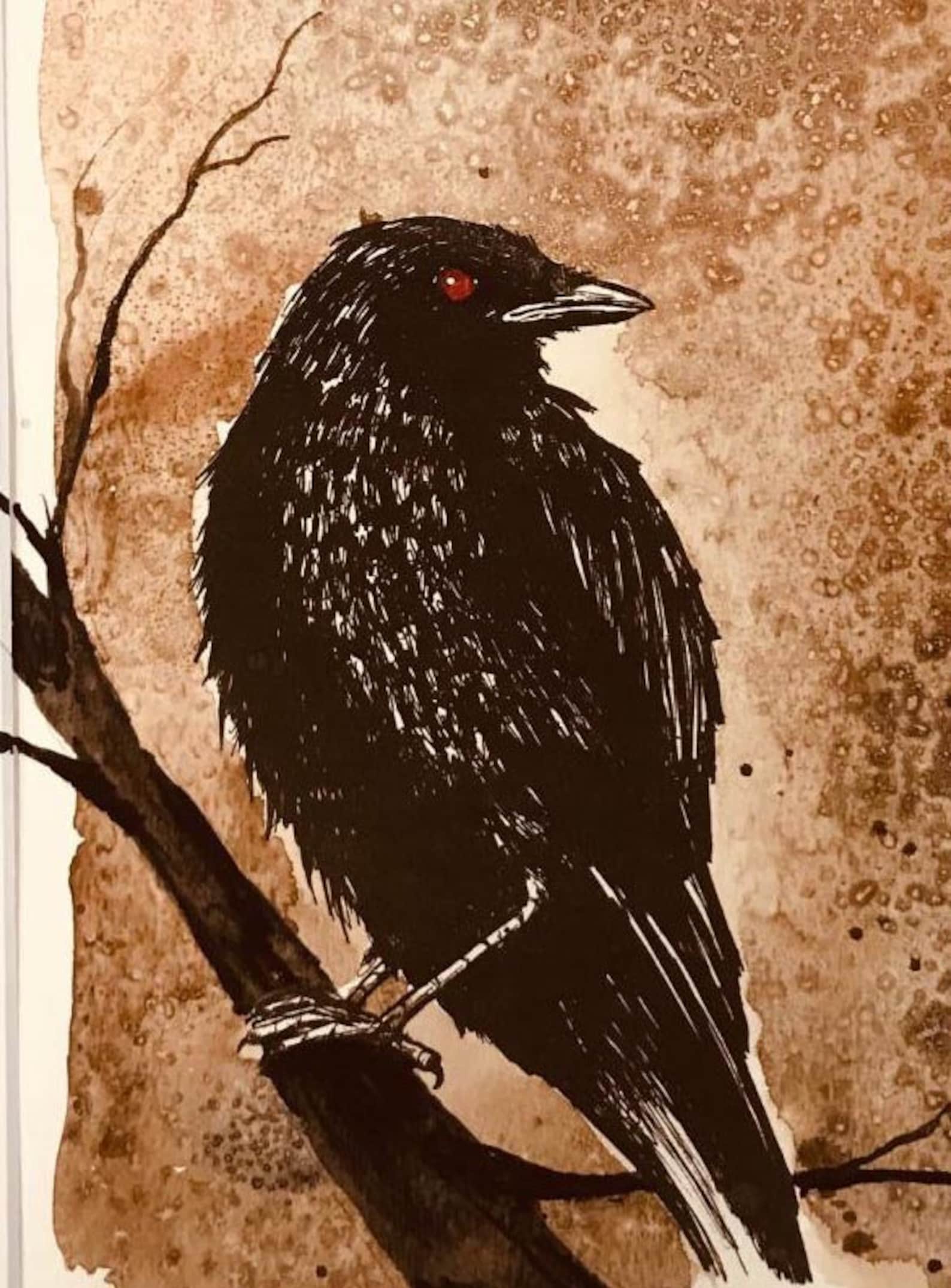 The OLD CROW an original hand painted artwork Etsy