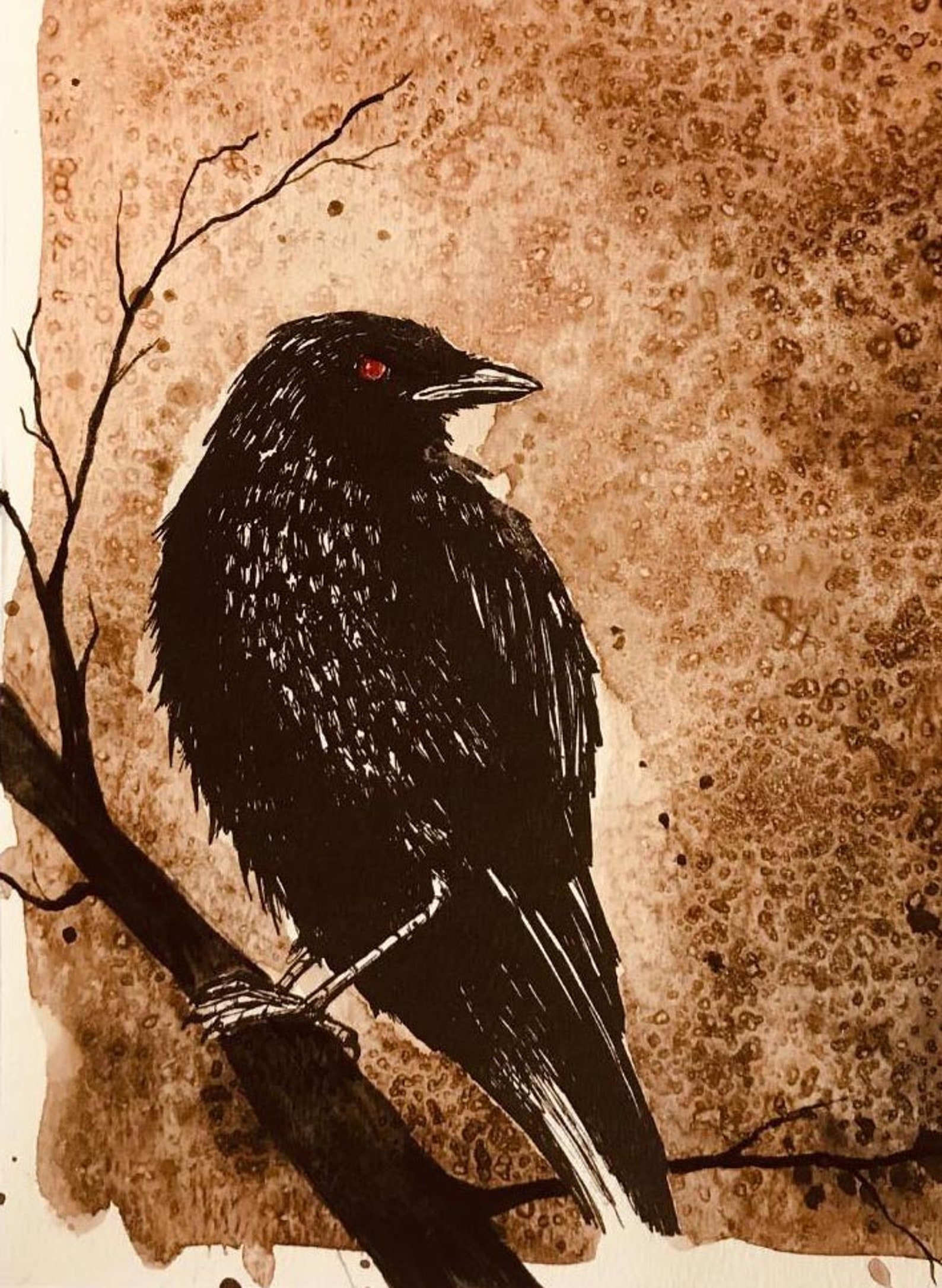 The OLD CROW an Original Hand Painted Artwork Etsy