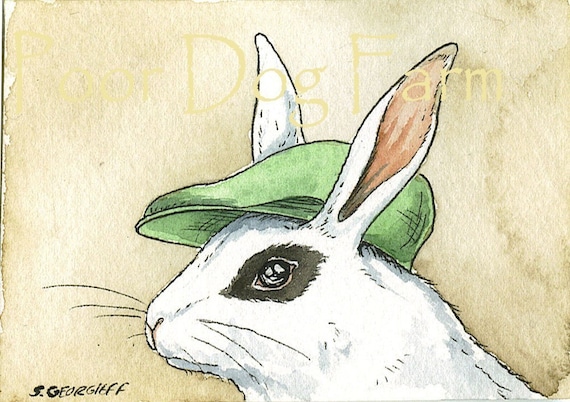 White Hare in a Green Hat