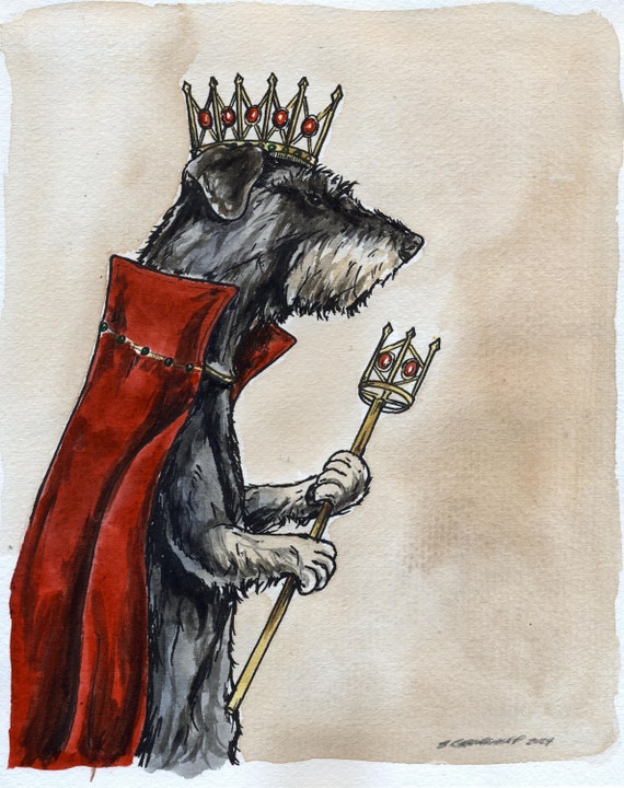 Schnauzer Queen original hand painted king)