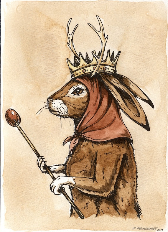 Jackalope Queen 5x7 Sepia Print
