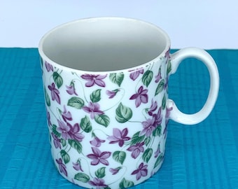 Vintage Tea Cup, Purple Violet Flowers Coffee Espresso Mug, Lefton China