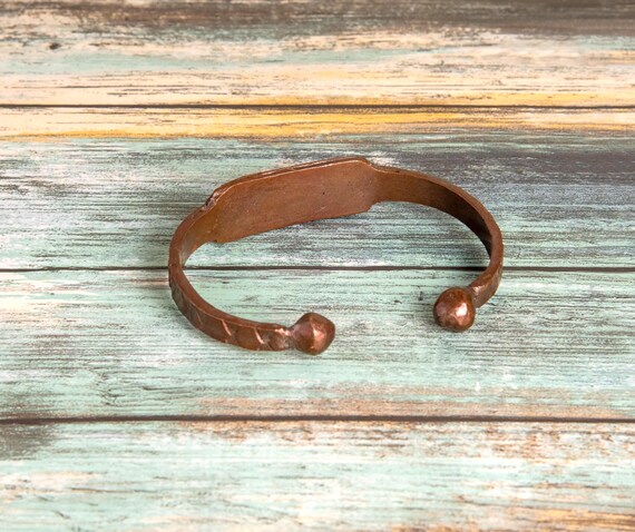 Vintage Handmade Copper Bracelet - image 2