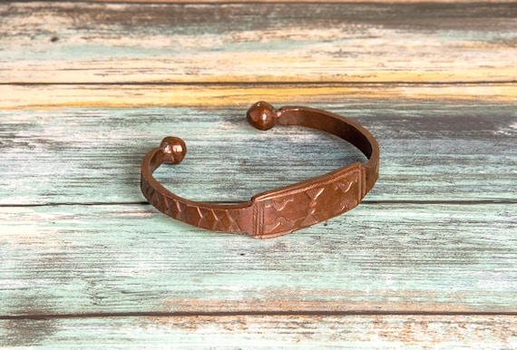 Vintage Handmade Copper Bracelet - image 1
