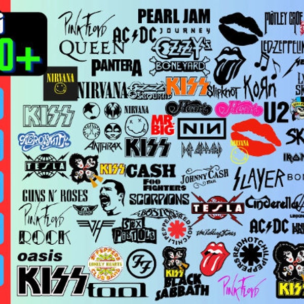 550+Rock Band PNG Bundle 1 , Rock Music ,Heavy Metal , Rock And Roll , Robert Smith , Rock TSHIRT Design , Digital Download , Rock On Hand