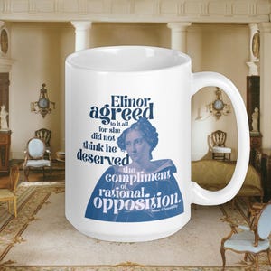 Sense & Sensibility Ceramic Mug, 15-Ounce Capacity, Dishwasher Safe, Glossy Finish