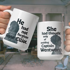 Persuasion Ceramic Mugs, Two Design Options, 15-Ounce Capacity, Dishwasher Safe, Vibrant Wraparound Design, Glossy Finish