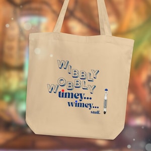 Doctor Who Tote Bag, 100% Cotton, Two Color Options, Large 30-Pound Capacity