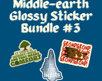 Middle-earth stickerbundel #3 | 3 glanzende stickers | voor Tolkien- en fantasyfans