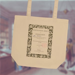 Northanger Abbey & Persuasion Tote Bag, 100% Organic Cotton, Jane Austen First Edition Design