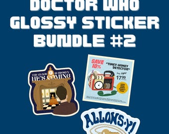 Doctor Who-stickerbundel #2 | 3 glanzende stickers | voor tiende Doctor-fans