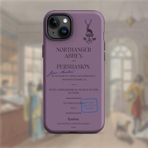 Northanger Abbey + Persuasion iPhone Case, Slim + Tough Options, Jane Austen First Edition Design