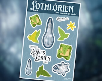 Lord of the Rings-stickervel | Lothlorien | voor Tolkien- en fantasyfans