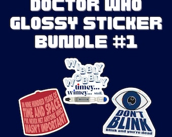 Paquete de pegatinas de Doctor Who n.º 1 / 3 pegatinas brillantes / Para fans de la ciencia ficción