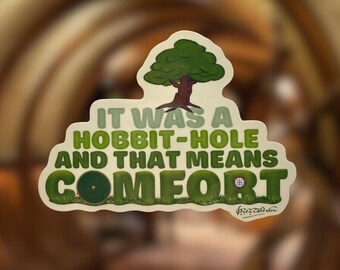 Lord of the Rings-sticker | "Een Hobbit-gat" | voor Tolkien- en fantasyfans
