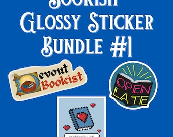 Bookish stickerbundel #1 | 3 glanzende stickers | voor lezers en boekenliefhebbers