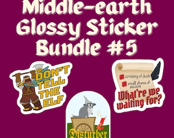 Middle-earth stickerbundel #5 | 3 glanzende stickers | voor Tolkien- en fantasyfans