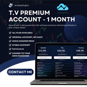 Acceso a la cuenta Premium de TradingView / Más de 8 gráficos y funciones Pro / Pase de 30 días