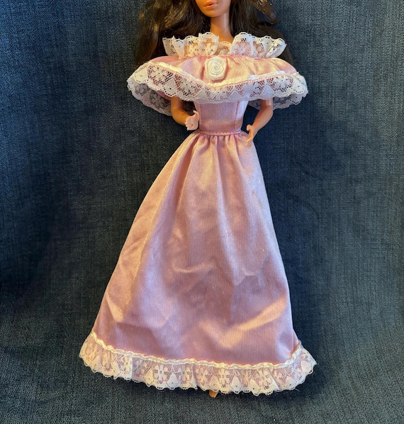 1993 Barbie Bridal Collection Pink Satin Doll Dress With White Lace - Etsy