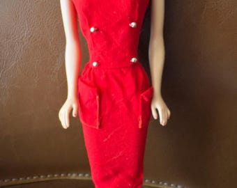 Barbie #986 “Sheath Sensation” red dress 1961. Small flaw. See pics.