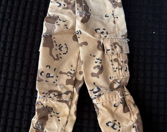 1/6 Scale Desert Camo Overalls: Military Action Figure Pants