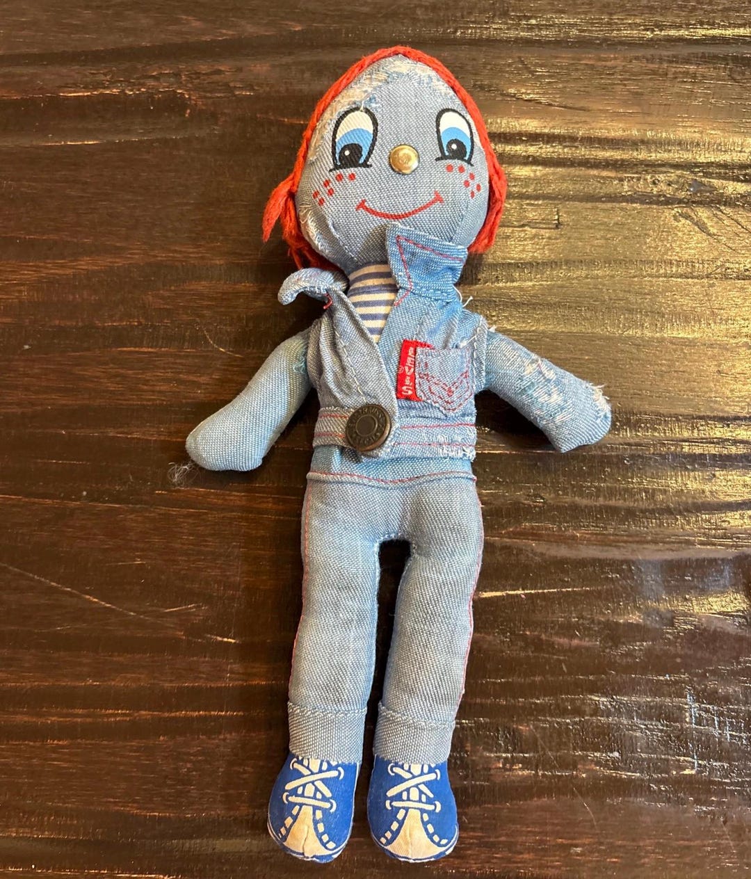1970s Knickerbocker 10” Big E LEVI'S Denim Rag Doll - Etsy