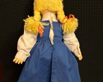 1980s Swiss Miss Doll: Vinyl Head, Yarn Hair, Movable Eyes - Etsy