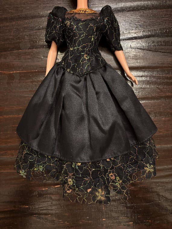 Lucky Brand Doll Dress: Black Satin, Floral Tulle, Formal - 11.5" Doll - Etsy Israel Lucky Brand Doll Dress: Black Satin, Floral Tulle, Formal - 11.5" Doll - Etsy Israel