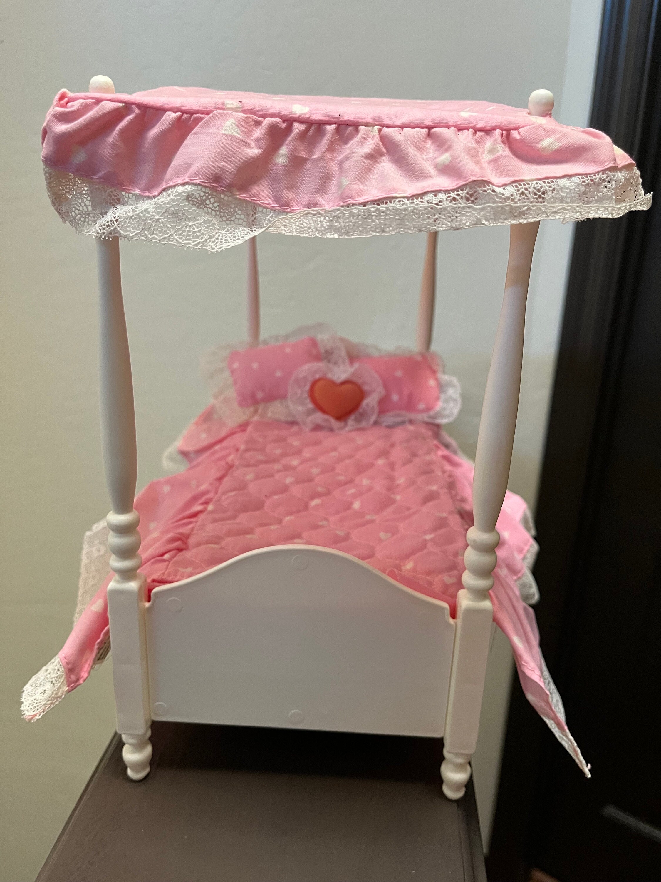 Barbie 1982 Dream Bed With Canopy. VGC Almost Complete. Missing Paper Accessories. Extra Pillow Included. doll Not Included Etsy