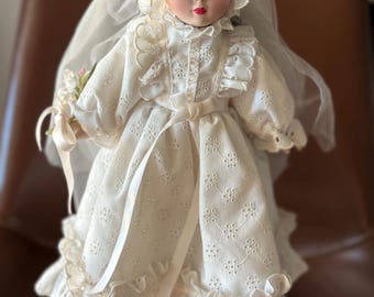 Danbury Mint "Sarah" Porcelain Bride Doll: Brides of America Series, 1984
