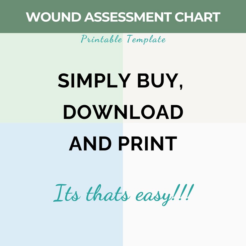 Printable Wound Assessment Chart | Wound Care, Medical Tracking Tool ...