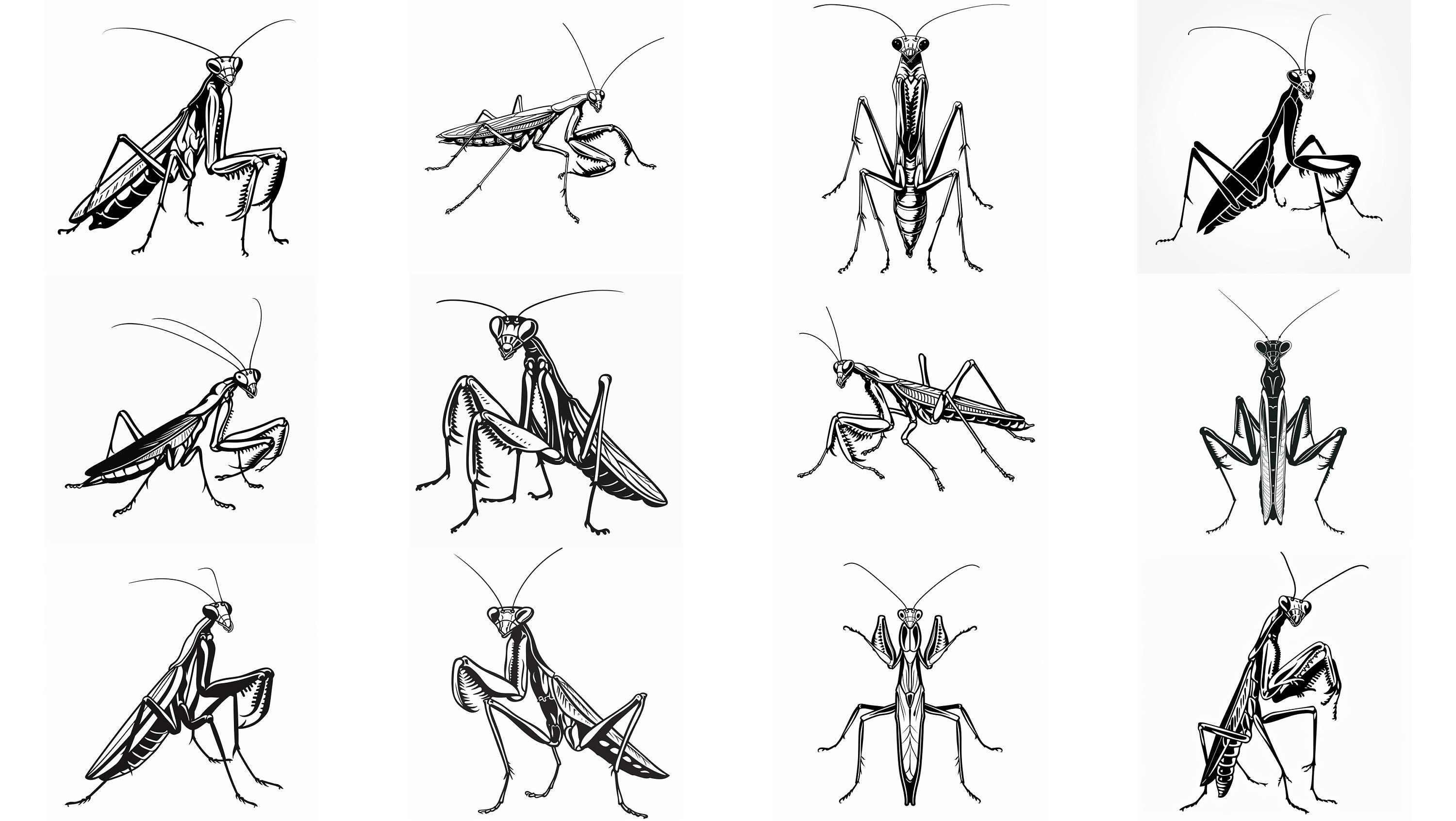 Praying Mantis SVG Pack 100 Unique Designs. Praying Mantis SVG, Praying Mantis JPG, Praying Mantis Lasercut svg, Insect Art, Insect svg