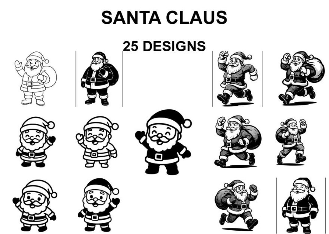Santa Claus SVG Bundle: 25 Laser Cut Designs for Cricut, CNC ...