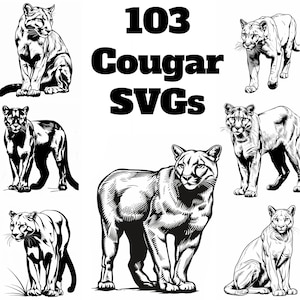Cougar SVG Pack 100+ Unique Designs. SVG, JPG, Cricut svg, Cnc, Lasercut svg, Digital Download, Coloring Book