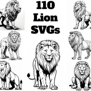 Lion SVG Pack 100+ Unique Designs. SVG, JPG, Cricut svg, Cnc, Lasercut svg, Digital Download, Coloring Book