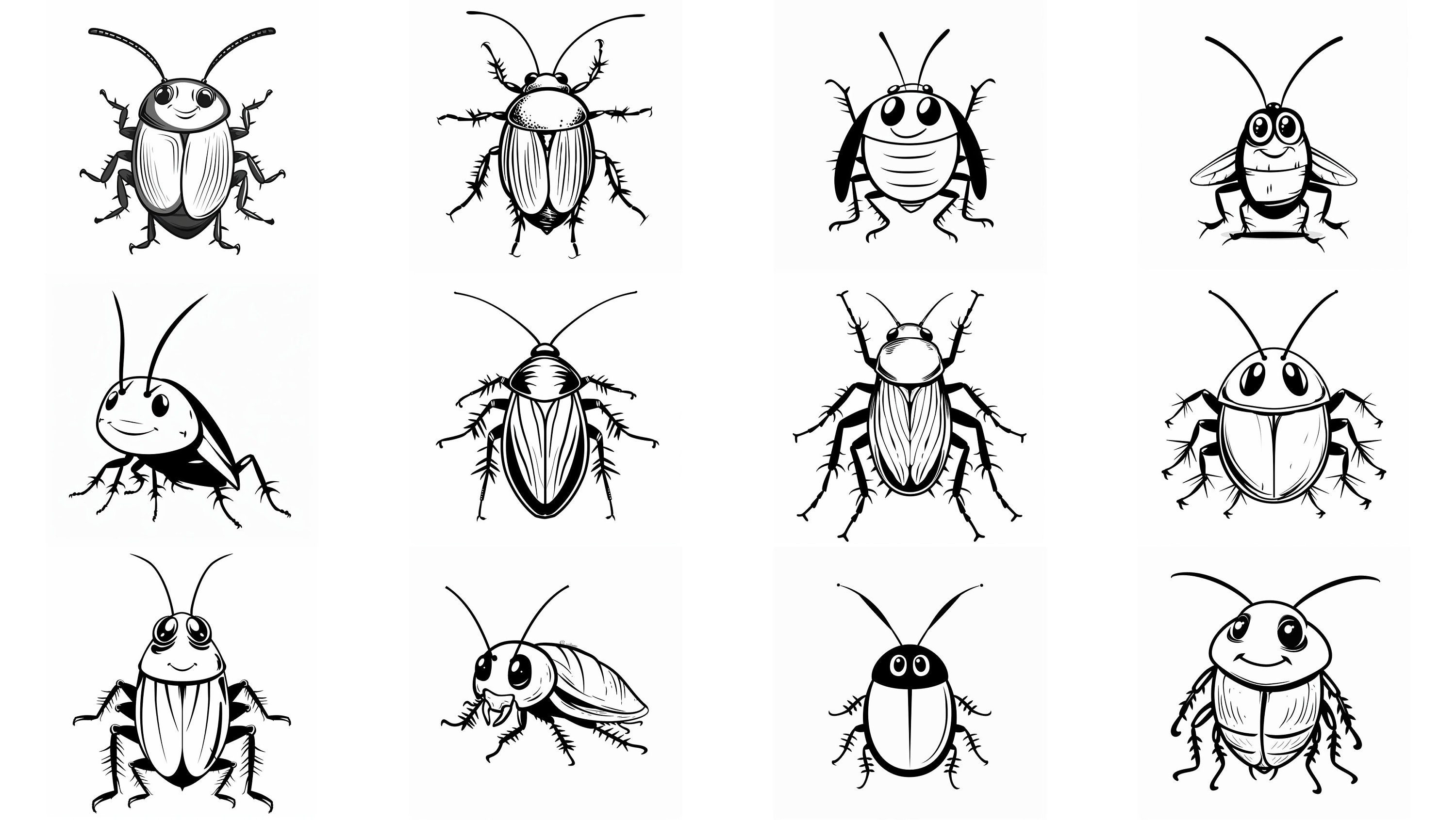 Cute Cockroaches SVG Pack 96 Unique Designs. Cute Cockroaches SVG, Cute ...