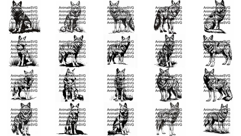 Pu&ograve; includere: Un'illustrazione digitale di un coyote, un tipo di cane selvatico, in posizione eretta. Il coyote &egrave; rivolto in avanti con la bocca chiusa. L'illustrazione &egrave; in bianco e nero e ha uno stile dettagliato e realistico.