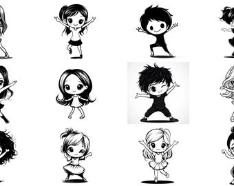 Paquete SVG de bailarina con 105 diseños. Bailarina SVG, bailarina PNG, láser SVG, bailarina, clip art, SVG, PNG, JPG