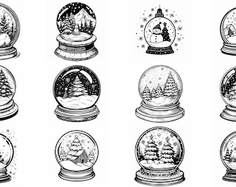 Snowglobe SVG Pack: 90 Christmas Laser Cut Designs (Digital Download)