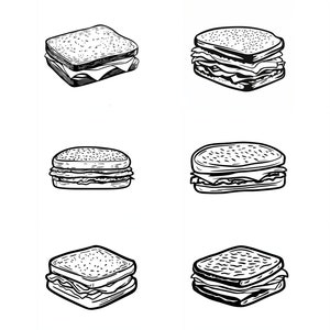 Sandwich SVG Pack 108 Designs. Sandwich SVG, Sandwich PNG, Laser svg, Sandwich, Clip Art, svg, png, jpg