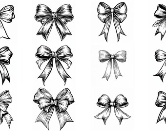 Christmas Bow SVG Pack: 52 Unique Designs (Digital Download)