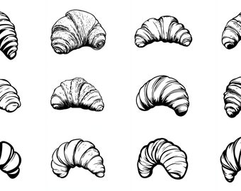 Croissant SVG Bundle: 116 Unique Designs (Digital Download)