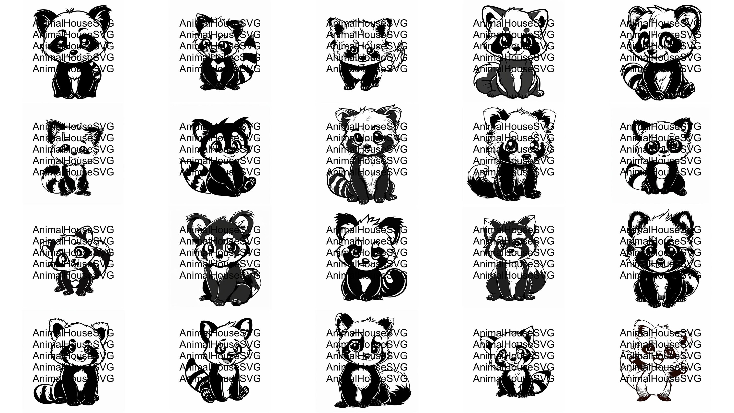 Cute Red Panda SVG Pack 106 Designs. Cute Red Panda SVG, Cute Red Panda ...
