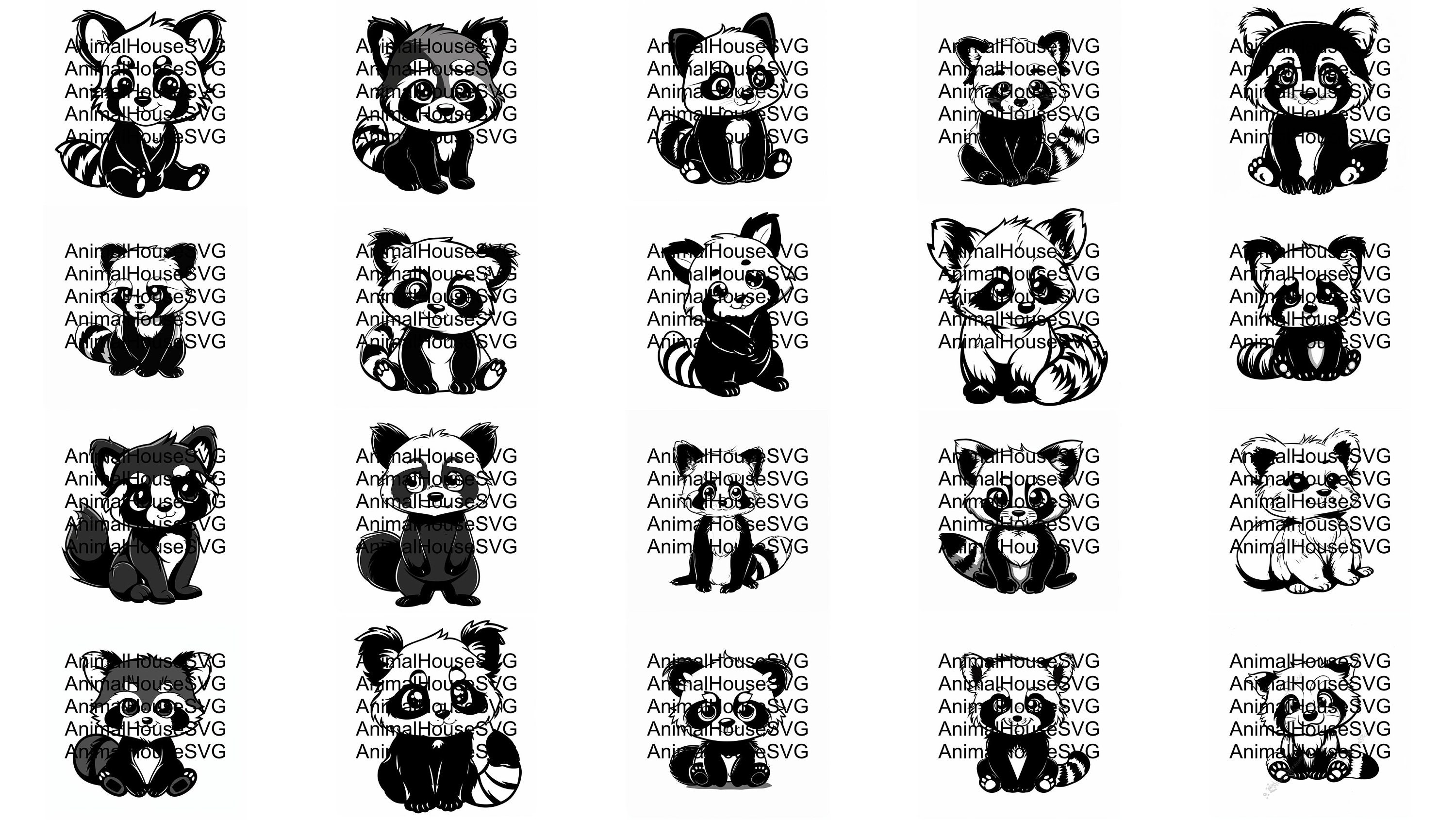 Cute Red Panda SVG Pack 106 Designs. Cute Red Panda SVG, Cute Red Panda ...