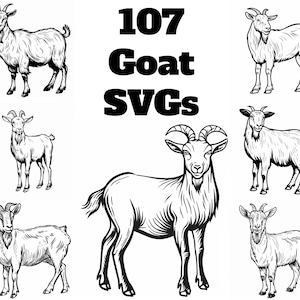 Goat SVG Pack 100+ Unique Designs. SVG, JPG, Cricut svg, Cnc, Lasercut svg, Digital Download, Coloring Book