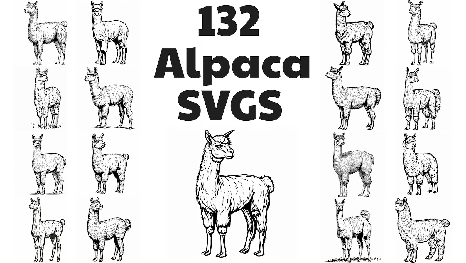 Alpaca SVG Bundle: 132 Unique Designs (digital Download) - Etsy